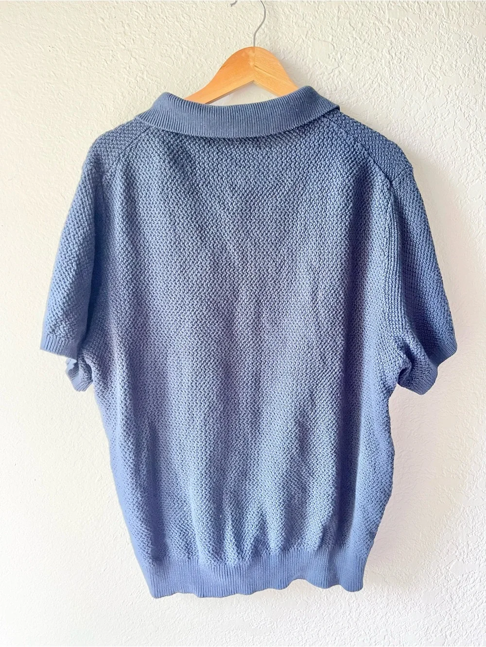 J. Crew Navy Knit Textured Sweater Polo Sz XL